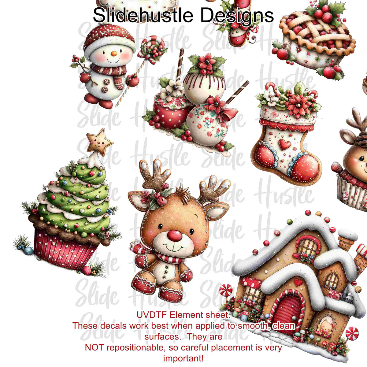 UVDTF Element Sheet, Christmas characters, 11x11", VF905 ES7