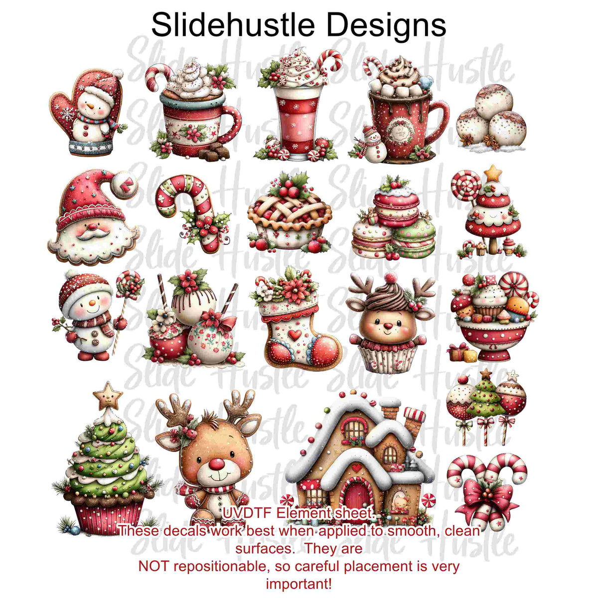 UVDTF Element Sheet, Christmas characters, 11x11", VF905 ES7