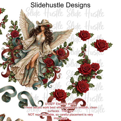 UVDTF Element Sheet, Christmas Cowgirl Angel, 11x11", VF905 ES9