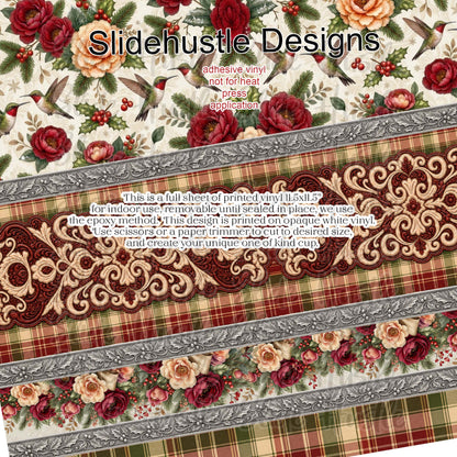 Christmas Floral Full Sheet Borders, vinyl, VF905 FSB1