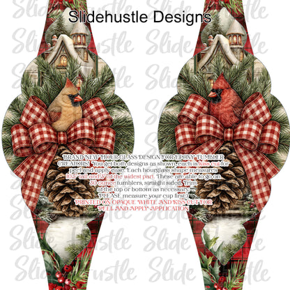 Hourglass Design, Christmas Cardinals, 30 ounce, VF905 HG1