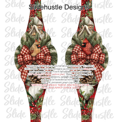 Hourglass Design, Christmas Cardinals, 30 ounce, VF905 HG1