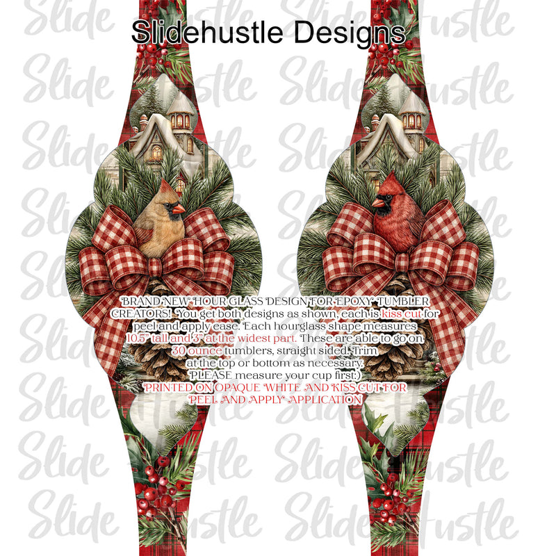 Hourglass Design, Christmas Cardinals, 30 ounce, VF905 HG1