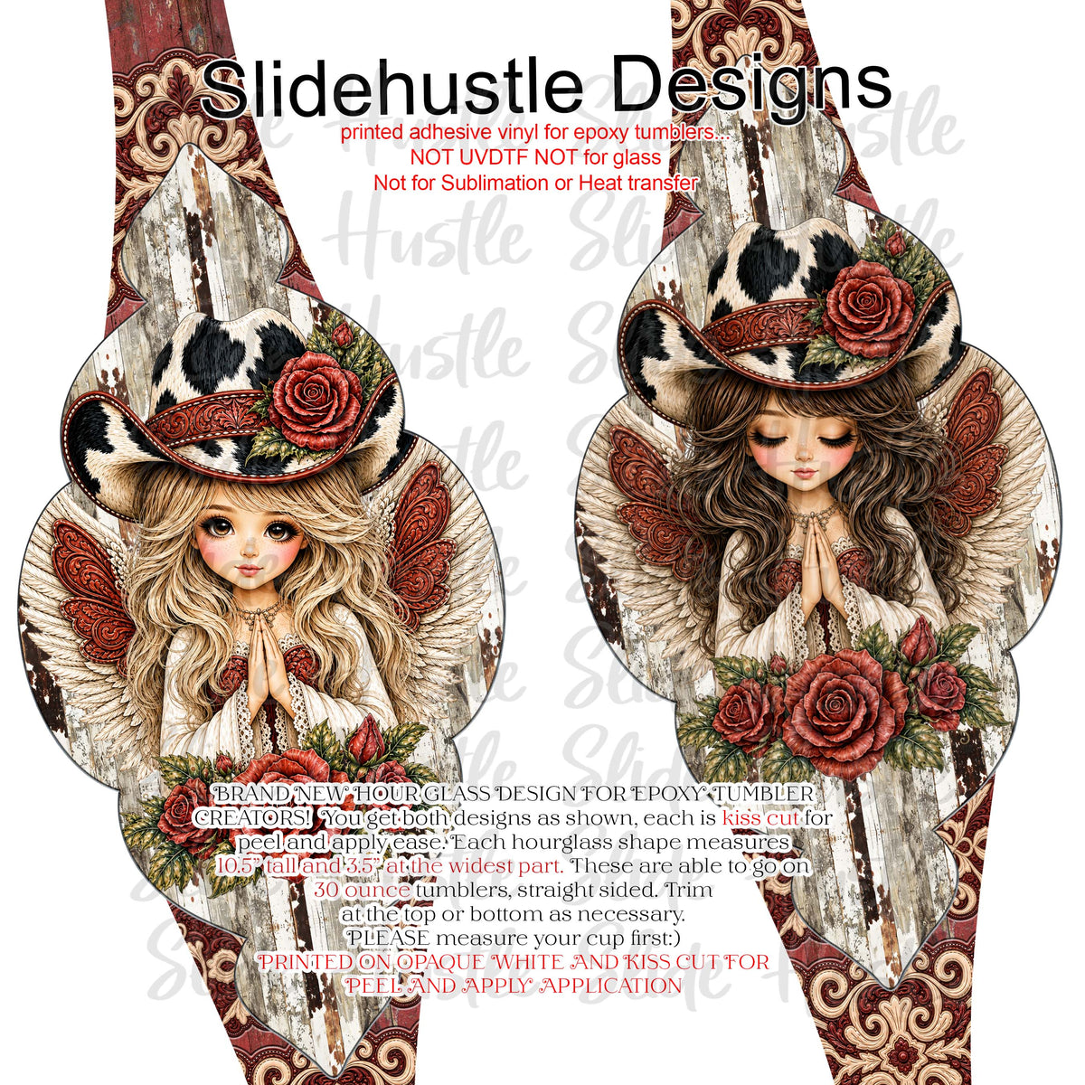 Hourglass Design, Christmas Cowgirl Angels, 30 ounce, VF905 HG4