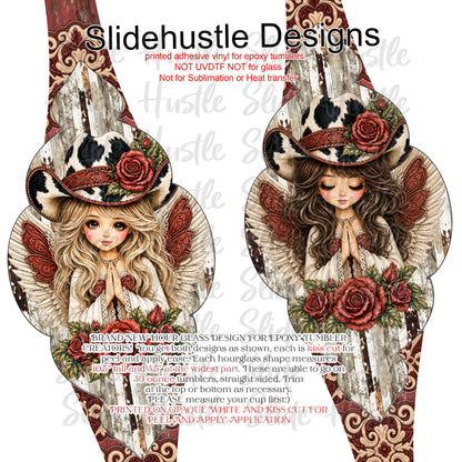 Hourglass Design, Christmas Cowgirl Angels, 30 ounce, VF905 HG4