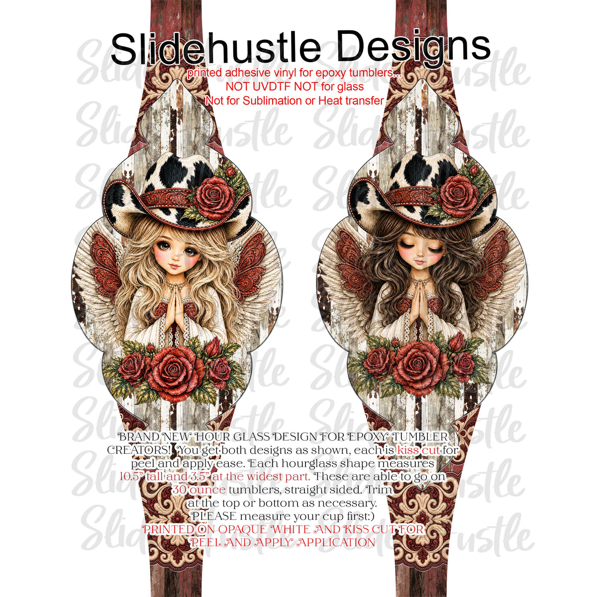 Hourglass Design, Christmas Cowgirl Angels, 30 ounce, VF905 HG4