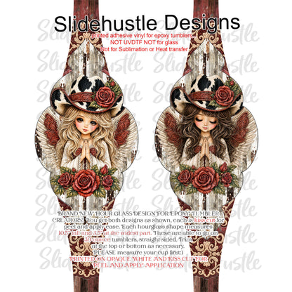 Hourglass Design, Christmas Cowgirl Angels, 30 ounce, VF905 HG4