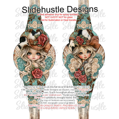 Hourglass Design, Christmas Cowgirl Angels, 30 ounce, VF905 HG5