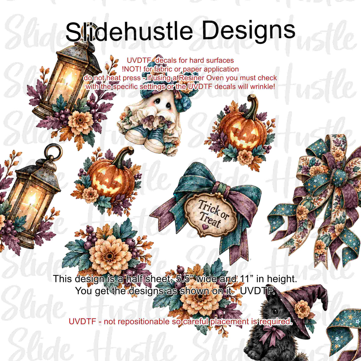 UVDTF 1/2 Element Sheet, Halloween Bows, VF905 HS5