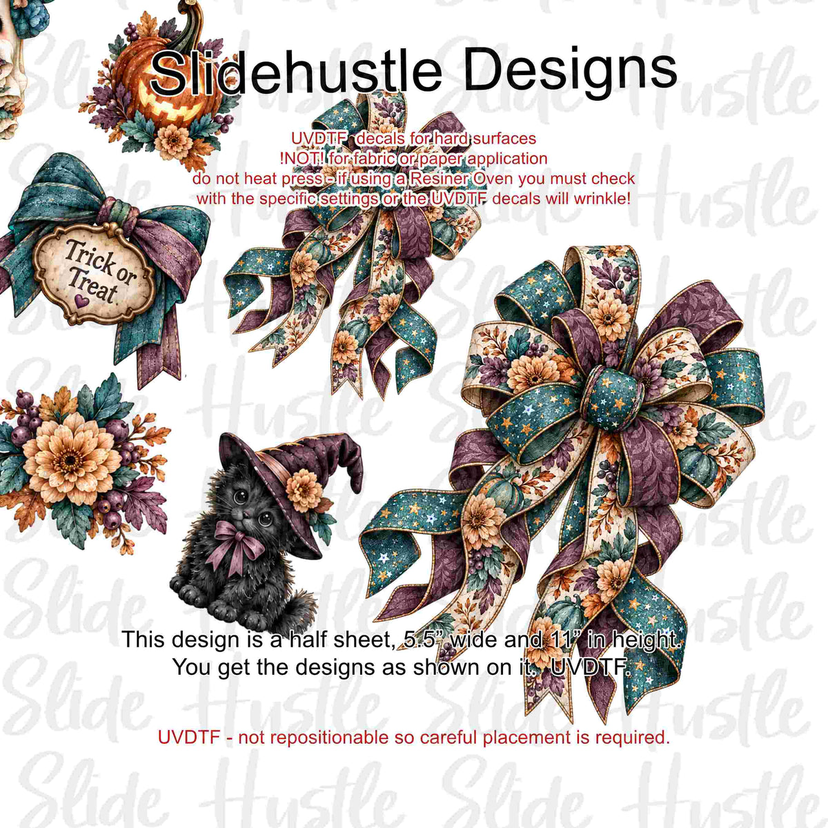 UVDTF 1/2 Element Sheet, Halloween Bows, VF905 HS5