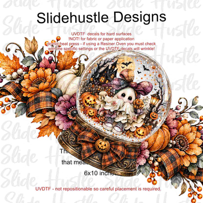 UVDTF Jumbo Decal, 6x10", Halloween Ghost Snow Globe, VF905 HS6