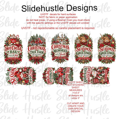 UVDTF 1/2 Element Sheet, Christmas Designs for Tumblers, VF905 HS8