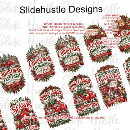 UVDTF 1/2 Element Sheet, Christmas Designs for Tumblers, VF905 HS9