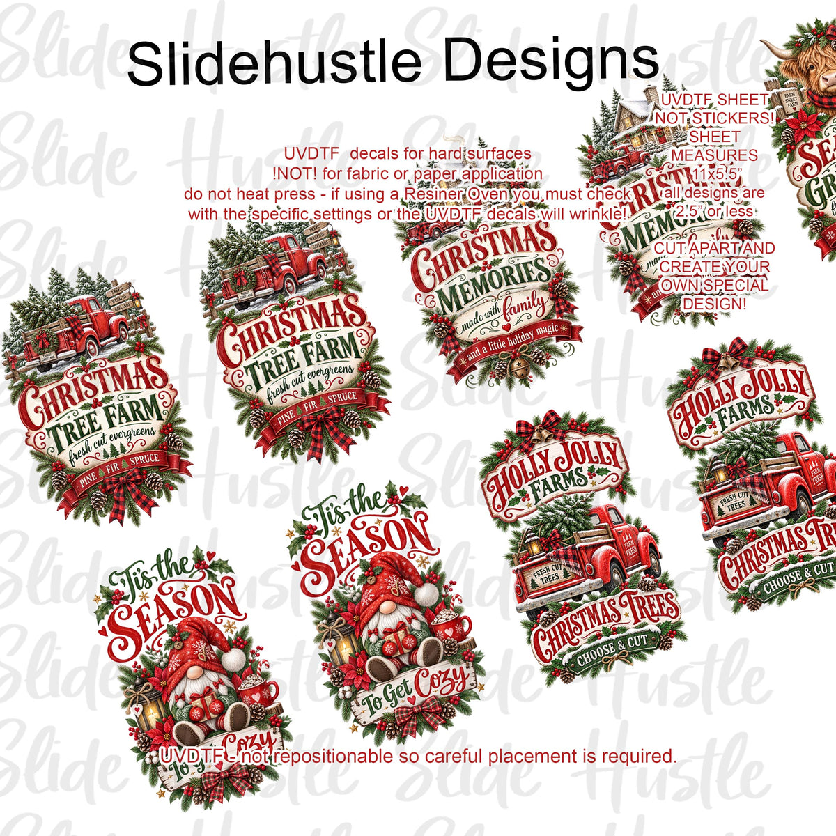 UVDTF 1/2 Element Sheet, Christmas Designs for Tumblers, VF905 HS9