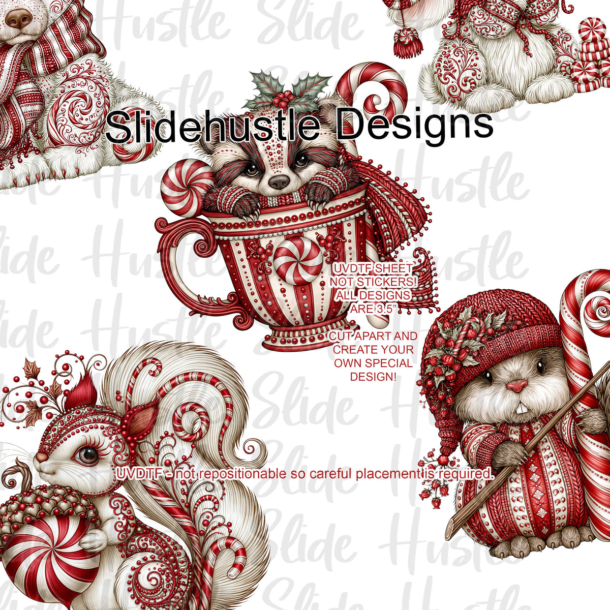 UVDTF Element Sheet, Christmas Animals , 10x10",  VF906 ES4