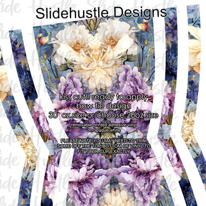 Bow Tie  Design, Lavender and White Flowers choose 20 or 30 ounce, VF906 KC10