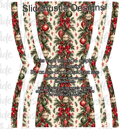 Bow Tie  Design, Christmas garland  choose 20 or 30 ounce, VF906 KC6