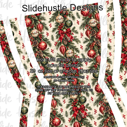 Bow Tie  Design, Christmas garland  choose 20 or 30 ounce, VF906 KC6