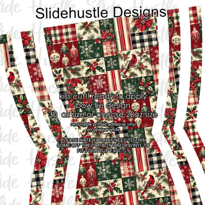 Bow Tie  Design, Christmas greenery choose 20 or 30 ounce, VF906 KC7