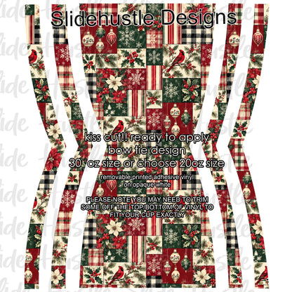 Bow Tie  Design, Christmas greenery choose 20 or 30 ounce, VF906 KC7
