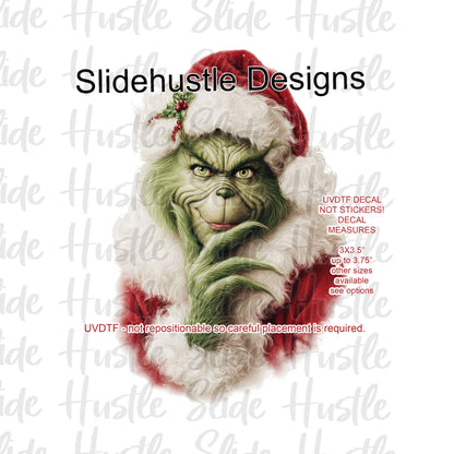 UVDTF Decal, Christmas Grinch, VF906 S17