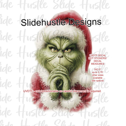 UVDTF Decal, Christmas Grinch, VF906 S18
