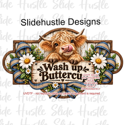 UVDTF Decal, adorable Highlands calf, Wash up Buttercup, VF906 S26