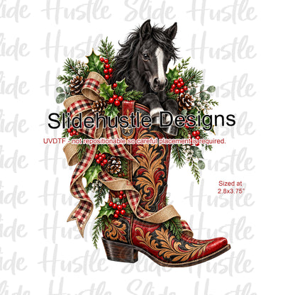 UVDTF Decal, Horse in Christmas Boot, VF906 S32