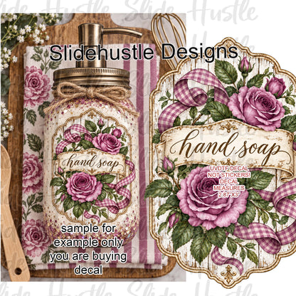 UVDTF Decal, Hand soap with lavender roses VF906 S4 4x4