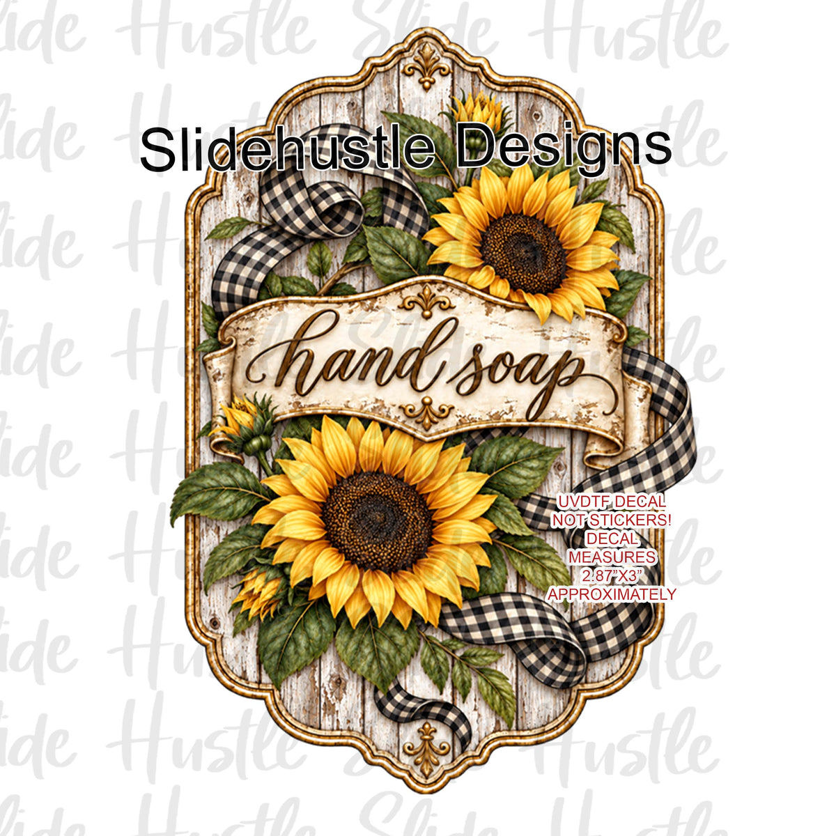 Soap Dispenser UVDTF Decal, Sunflowers, VF906 S8 3.5"x3.5"